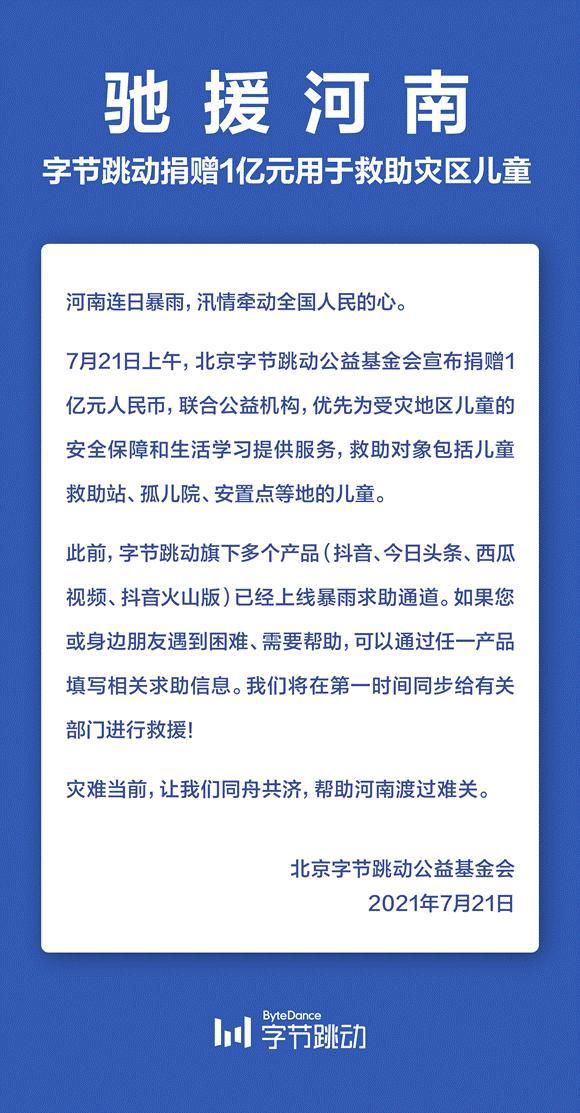 字节跳动捐款1亿，企业社会责任的典范之举